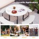 8-person outdoor picnic table and bench set in white, featuring a durable design for gatherings and versatile.