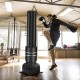 Freestanding 71-inch punching bag with 25 suction cups, designed for boxing and kickboxing training, includes gloves.