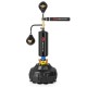 Freestanding boxing speed trainer with adjustable height, dual speed balls, and a 360° spinning bar for agility.