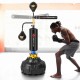 Boxing speed trainer with adjustable height, 360° spinning bar, and dual speed balls for agility and coordination.