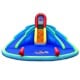 Inflatable waterslide bounce house featuring dual slides, climbing wall, splash pool, and durable PVC-coated Oxford.