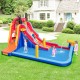 5-in-1 inflatable bounce house with two water slides and splash pool, perfect for outdoor fun and summer enjoyment.