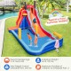 5-in-1 inflatable bounce house with 2 water slides and splash pool, perfect for outdoor summer fun for kids aged 3-10.