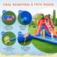 5-in-1 inflatable bounce house with water slides, splash pool, and climbing wall, designed for outdoor fun and easy.