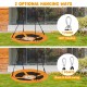 40-inch round yellow saucer tree swing with adjustable ropes, featuring 1-point and 2-point hanging options for kids.