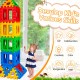 Colorful 32-piece big waffle block set for kids, promoting creativity and imagination while building forts and castles.