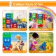 Colorful 32-piece waffle block set for kids, promoting creativity and imagination in various play environments.