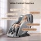 Provox 27-Comfort 2D Full Body Massage Chair in gray, featuring voice control and 12 auto massage modes for relaxation.