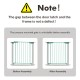 Pressure mounted safety gate shown before and after assembly, suitable for 30-32.5" door widths, ideal for kids and.