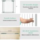 30-32.5 inch wide safety gate in white, featuring 30 inch height, smooth surface, and one-handed release for baby and.