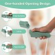 One-handed opening design of the 30-32.5 inch wide safety gate in white, ideal for baby and pet safety.