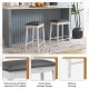 24-inch bar stool set of 2 with padded seats, waterproof PVC leather, and antique design for kitchen or dining use.