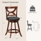 24-inch swivel bar stool with soft cushion, elegant hollow backrest, and sturdy wood legs for kitchen or dining use.