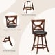 24-inch swivel bar stool with elegant hollow backrest, soft cushion, and sturdy wood legs for kitchen or bar use.