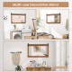 Rectangle barn door style wall-mounted mirror with solid wood frame, ideal for bathrooms, living rooms, and entryways.