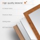 Close-up of the fir wood frame and premium glass of a 40x26 inch barn door style wall-mounted mirror for elegant home.