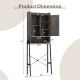 Over the toilet storage cabinet in gray with adjustable shelves and double doors, ideal for bathroom organization.
