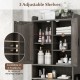Over the toilet storage cabinet with adjustable shelves, gray finish, ideal for organizing bathroom supplies.