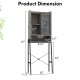 Over the Toilet Storage Cabinet dimensions with adjustable shelves, gray finish, and sliding acrylic door for bathroom.