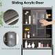 Over the toilet storage cabinet in gray with sliding acrylic door, adjustable shelves, and smooth guide rails for.