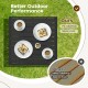 5-piece outdoor wicker bar table set with hidden storage, featuring a rustproof PS tabletop and ergonomic footrest for.