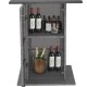 Outdoor wicker bar table set featuring hidden storage shelves, ergonomic footrest, and durable PE rattan for patio use.