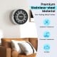 Silent wall clock with silver frame, 13.5/17.5 inches, features dust-proof glass cover and elegant design for any room.
