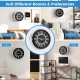 Silent wall clock with silver frame, 13.5/17.5 inches, features decorative numbers and dust-proof glass cover for easy.