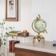 5-inch educational world globe with a golden triangle metal stand, ideal for indoor decor and learning about geography.