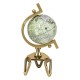 5-inch educational globe with antique design and golden triangle metal stand, ideal for home decor and learning.