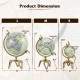Dimensions of the 5-inch Educational Geographic World Globe with a triangle metal stand, ideal for indoor decor and.