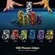500 pieces of 14g Texas Holdem poker chips in various colors, ideal for 9-10 players to enjoy card games.