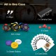 14-gram poker chip set with carrying case, 500 chips, 2 card decks, and accessories for casino-quality gameplay.
