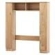 Over the toilet storage cabinet in natural finish with a front view, displaying its sturdy construction and functional.