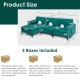 3-seat L-shaped sectional sofa in peacock blue suede with USB port, featuring soft cushions and sturdy metal legs.