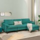 Peacock blue L-shaped sectional sofa with USB port, featuring soft cushions and side pocket for storage, ideal for.