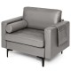 Gray modern single sofa showcasing a padded cushion, ergonomic armrests, and elegant design for versatile seating.