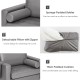 Gray modern single sofa featuring a detachable pillow, bolster, and side storage pocket for added convenience.