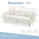 Modern white loveseat with ergonomic backrest, high-density sponge cushions, and metal legs for small spaces.