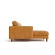 L-shaped sectional sofa in brown air leather, featuring a chaise lounge and plush cushions for living room comfort.