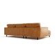 L-shaped brown sectional sofa with tufted air leather, featuring plump cushions and 9 sturdy birch wood legs for.
