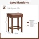 24-inch brown upholstered PU leather bar stool with rubber wood legs and footrest, ideal for dining and kitchen use.