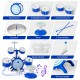 Kids drum set featuring a bass drum, 5 detachable drums, and a cymbal in blue, designed for musical education and fun.