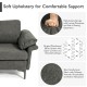 Gray modern fabric accent armchair featuring ergonomic armrest cushions and high-density sponge for comfortable support.