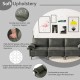Large gray 3-seat sectional sofa with metal legs, featuring high-density sponge cushions for comfortable lounging.