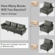 Large gray 3-seat sofa sectional with metal legs, featuring spacious seating and comfortable cushions for lounging.