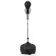 Freestanding reflex punching bag with adjustable height, heavy-duty base, and included gloves for training and stress.