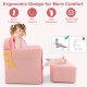 Ultra soft pink velvet kids sofa chair with ottoman, ergonomic design for comfort and spine protection, ideal for.
