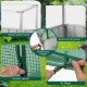 Close-up of the galvanized raised garden bed's smooth zippers and drawstring toggle for easy access and secure closure.
