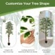 Tall artificial ficus tree with 1008 leaves, customizable branches, and a sturdy base, perfect for indoor decor.